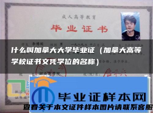 什么叫加拿大大学毕业证（加拿大高等学校证书文凭学位的名称）