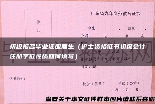 初级报名毕业证应届生（护士资格证书初级会计注册学位性质如何填写）