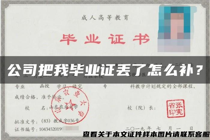 公司把我毕业证丢了怎么补？