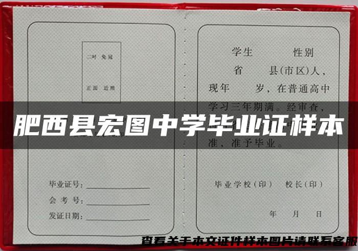 肥西县宏图中学毕业证样本