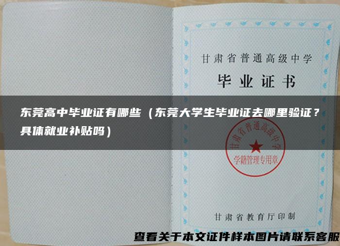 东莞高中毕业证有哪些（东莞大学生毕业证去哪里验证？具体就业补贴吗）