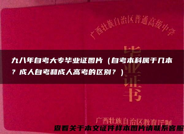 九八年自考大专毕业证图片（自考本科属于几本？成人自考和成人高考的区别？）