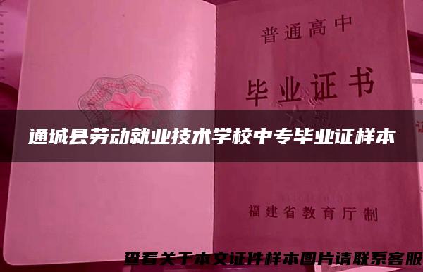 通城县劳动就业技术学校中专毕业证样本