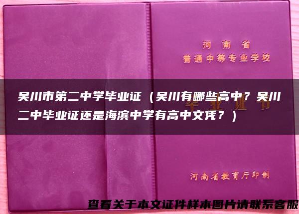 吴川市第二中学毕业证（吴川有哪些高中？吴川二中毕业证还是海滨中学有高中文凭？）