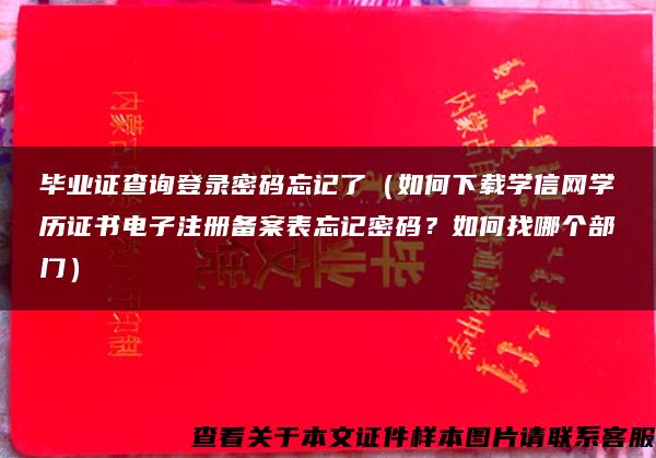 毕业证查询登录密码忘记了（如何下载学信网学历证书电子注册备案表忘记密码？如何找哪个部门）