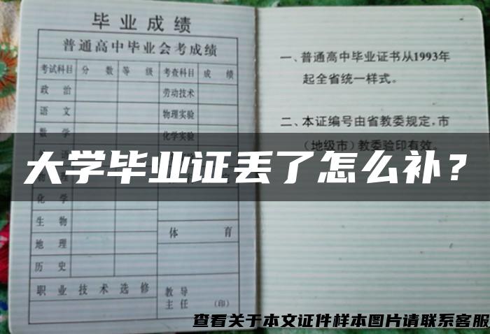 大学毕业证丢了怎么补？