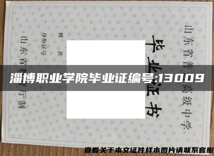 淄博职业学院毕业证编号:13009