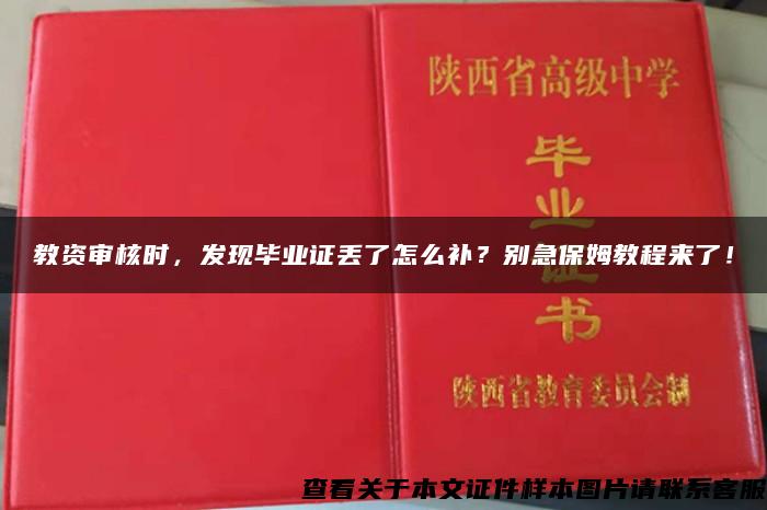 教资审核时，发现毕业证丢了怎么补？别急保姆教程来了！