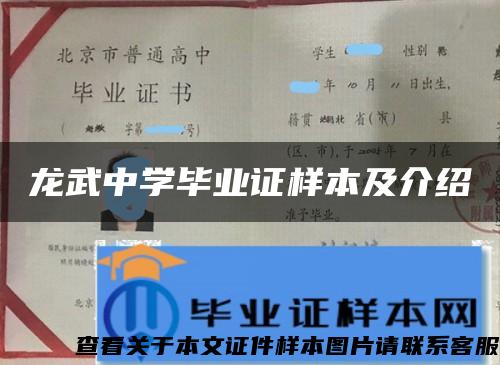 龙武中学毕业证样本及介绍