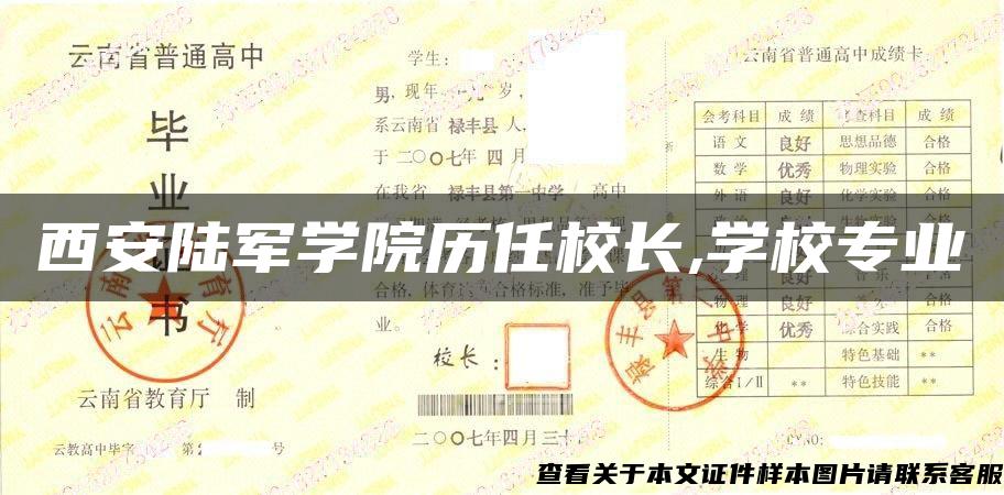 西安陆军学院历任校长,学校专业