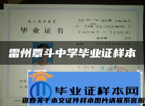 雷州覃斗中学毕业证样本