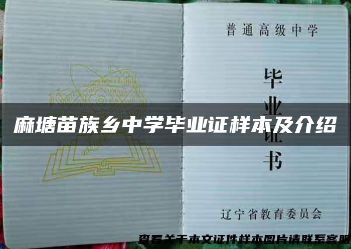 麻塘苗族乡中学毕业证样本及介绍