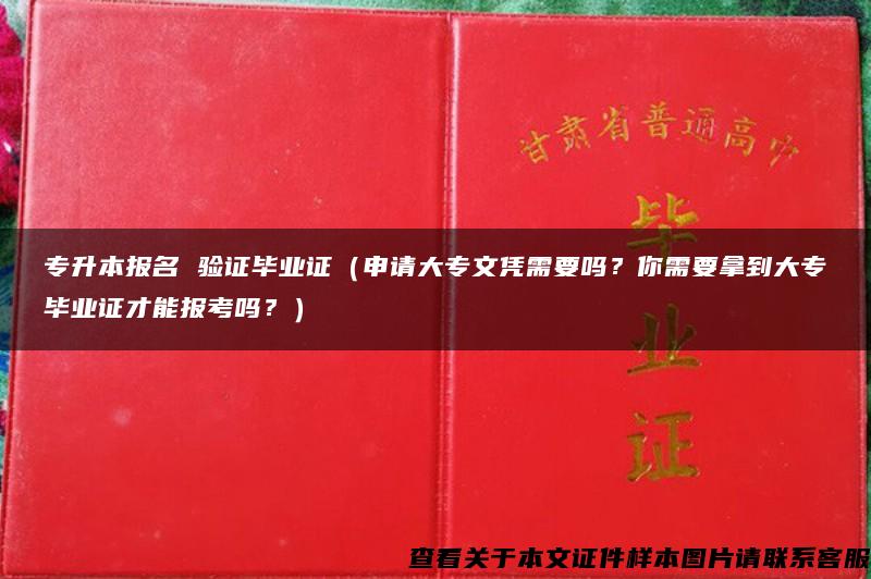 专升本报名 验证毕业证（申请大专文凭需要吗？你需要拿到大专毕业证才能报考吗？）