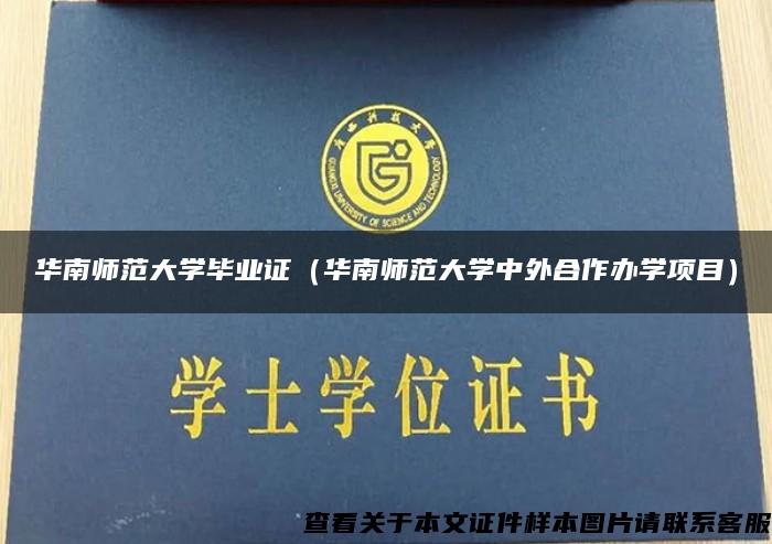 华南师范大学毕业证（华南师范大学中外合作办学项目）