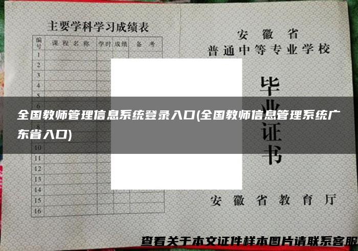 全国教师管理信息系统登录入口(全国教师信息管理系统广东省入口)