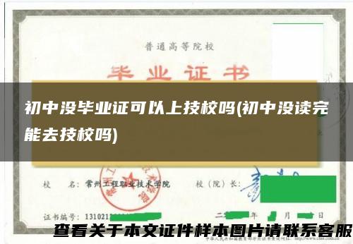 初中没毕业证可以上技校吗(初中没读完能去技校吗)