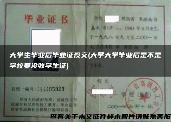 大学生毕业后毕业证没交(大学大学毕业后是不是学校要没收学生证)