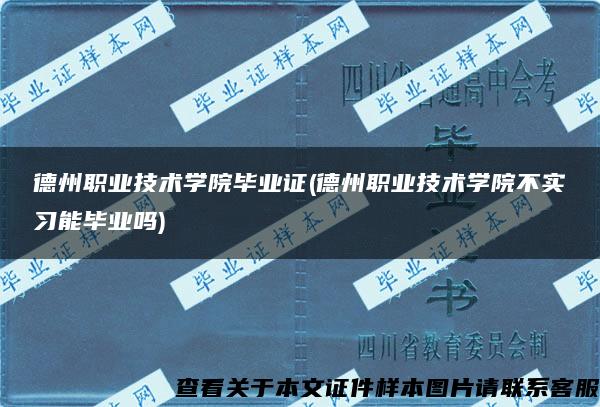 德州职业技术学院毕业证(德州职业技术学院不实习能毕业吗)