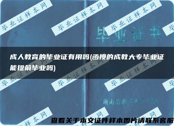 成人教育的毕业证有用吗(函授的成教大专毕业证能提前毕业吗)