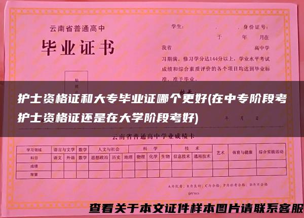 护士资格证和大专毕业证哪个更好(在中专阶段考护士资格证还是在大学阶段考好)