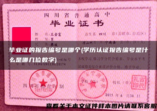 毕业证的报告编号是哪个(学历认证报告编号是什么是哪几位数字)