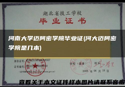 河南大学迈阿密学院毕业证(河大迈阿密学院是几本)