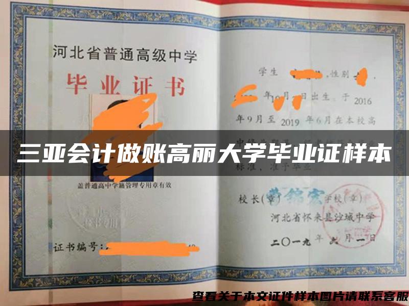 三亚会计做账高丽大学毕业证样本