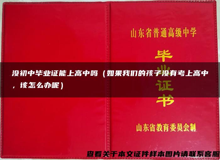 没初中毕业证能上高中吗（如果我们的孩子没有考上高中，该怎么办呢）