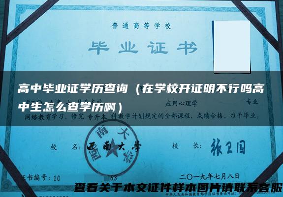 高中毕业证学历查询（在学校开证明不行吗高中生怎么查学历啊）