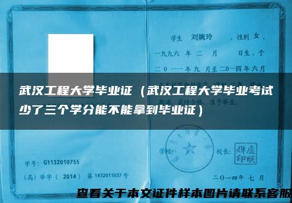 武汉工程大学毕业证（武汉工程大学毕业考试少了三个学分能不能拿到毕业证）