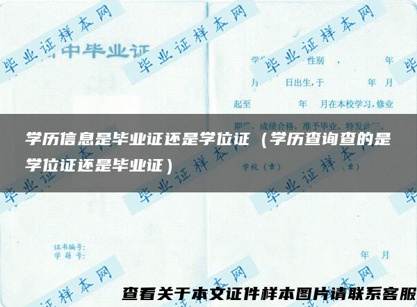 学历信息是毕业证还是学位证（学历查询查的是学位证还是毕业证）