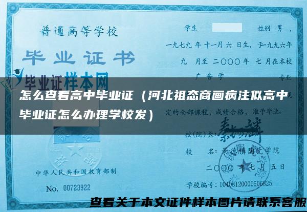 怎么查看高中毕业证（河北祖态商画病注似高中毕业证怎么办理学校发）