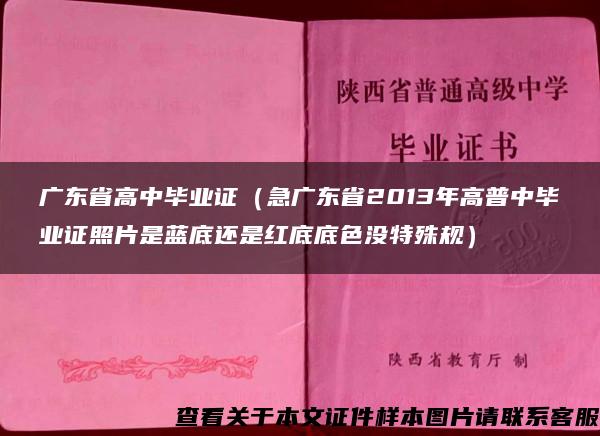 广东省高中毕业证（急广东省2013年高普中毕业证照片是蓝底还是红底底色没特殊规）