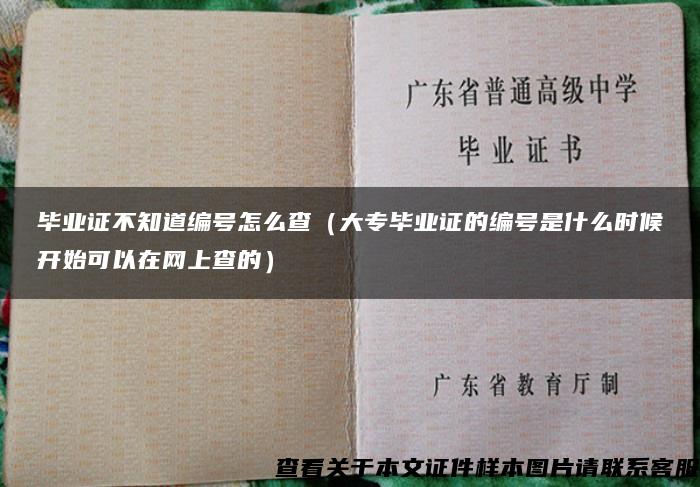 毕业证不知道编号怎么查（大专毕业证的编号是什么时候开始可以在网上查的）