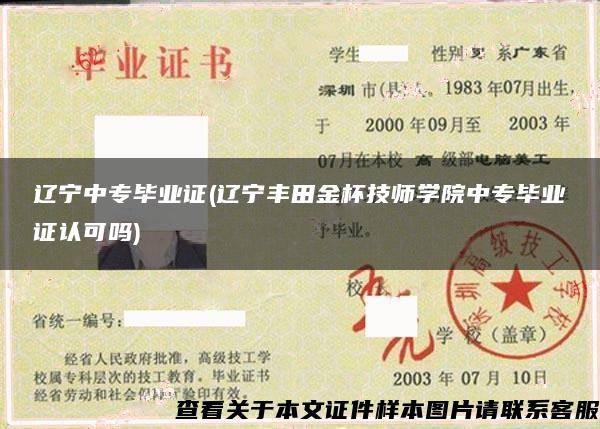 辽宁中专毕业证(辽宁丰田金杯技师学院中专毕业证认可吗)