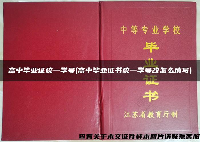 高中毕业证统一学号(高中毕业证书统一学号改怎么填写)