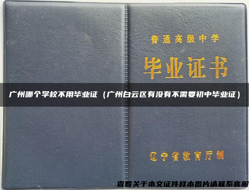 广州哪个学校不用毕业证（广州白云区有没有不需要初中毕业证）