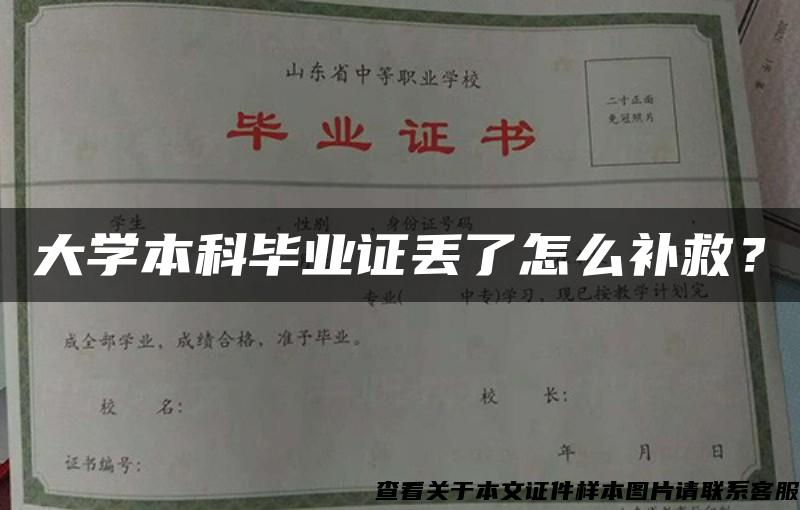 大学本科毕业证丢了怎么补救？