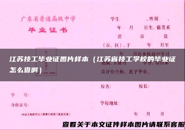 江苏技工毕业证图片样本（江苏省技工学校的毕业证怎么查啊）