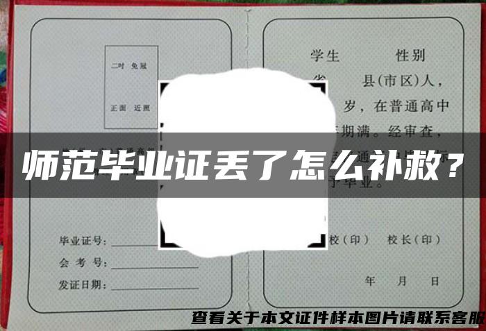 师范毕业证丢了怎么补救？