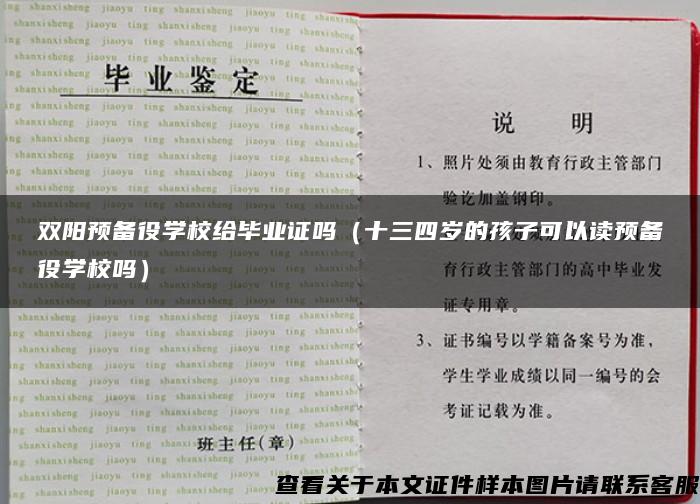 双阳预备役学校给毕业证吗（十三四岁的孩子可以读预备役学校吗）