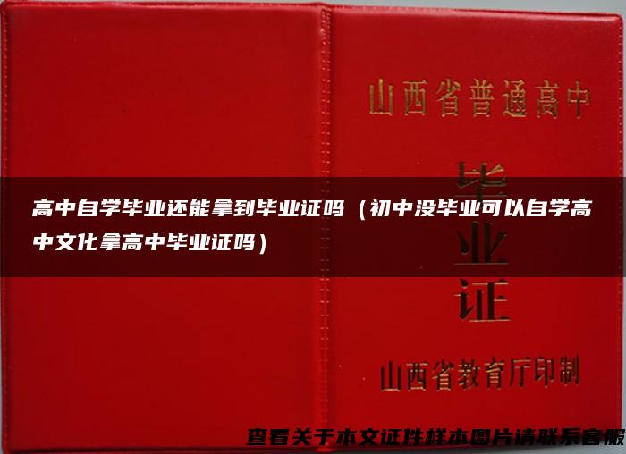 高中自学毕业还能拿到毕业证吗（初中没毕业可以自学高中文化拿高中毕业证吗）