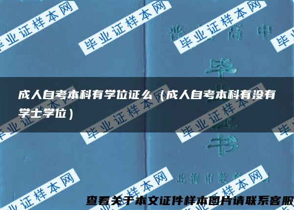 成人自考本科有学位证么（成人自考本科有没有学士学位）