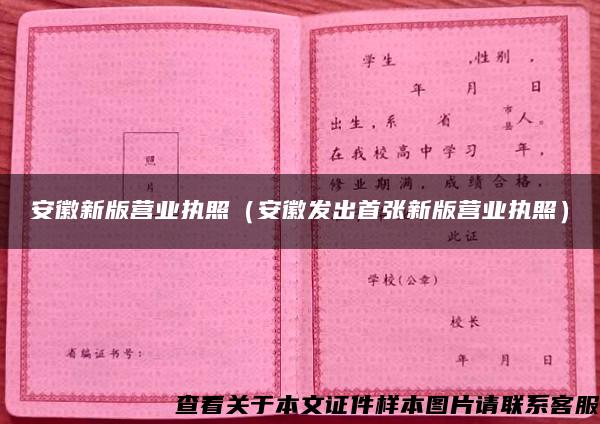 安徽新版营业执照（安徽发出首张新版营业执照）