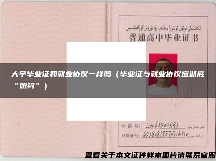 大学毕业证和就业协议一样吗（毕业证与就业协议应彻底“脱钩”）