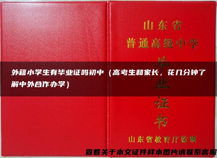 外籍小学生有毕业证吗初中（高考生和家长，花几分钟了解中外合作办学）