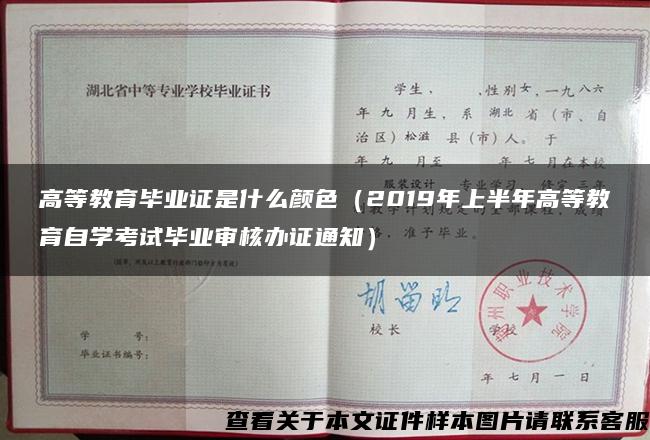 高等教育毕业证是什么颜色（2019年上半年高等教育自学考试毕业审核办证通知）