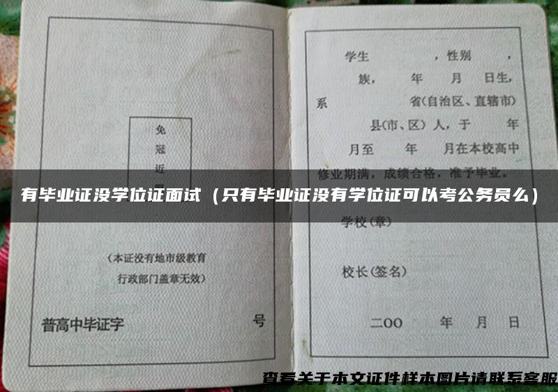 有毕业证没学位证面试（只有毕业证没有学位证可以考公务员么）