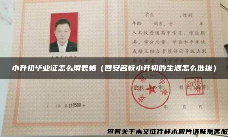 小升初毕业证怎么填表格（西安名校小升初的生源怎么选拔）