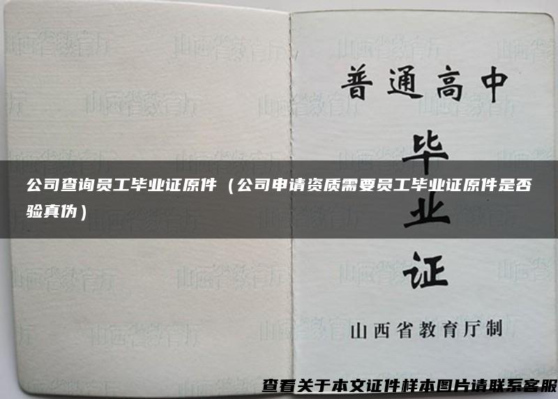 公司查询员工毕业证原件（公司申请资质需要员工毕业证原件是否验真伪）